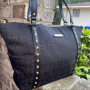 NWOT MK Black/Gold Canvas Tote